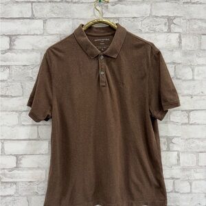 Banana Republic Monogram Pique Toasted Brown Size XL  Men’s Polo Button Up